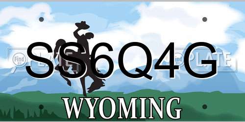 SS6Q4G Wyoming License Plate