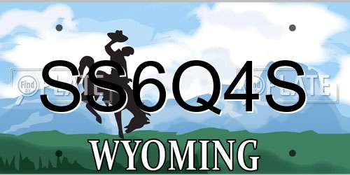 SS6Q4S Wyoming License Plate