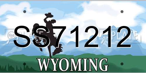 SS71212 Wyoming License Plate