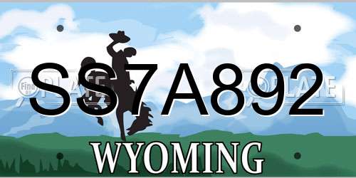 SS7A892 Wyoming License Plate
