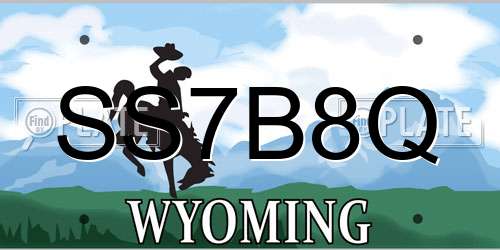 SS7B8Q Wyoming License Plate