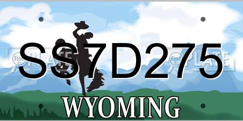 SS7D275 Wyoming License Plate