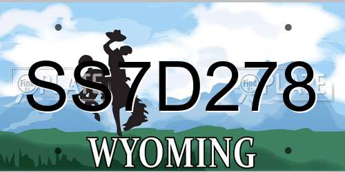 SS7D278 Wyoming License Plate
