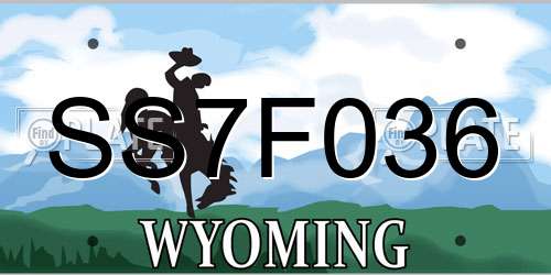 SS7F036 Wyoming License Plate