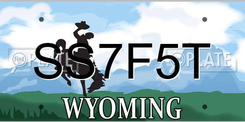 SS7F5T Wyoming License Plate