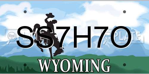 SS7H7O Wyoming License Plate
