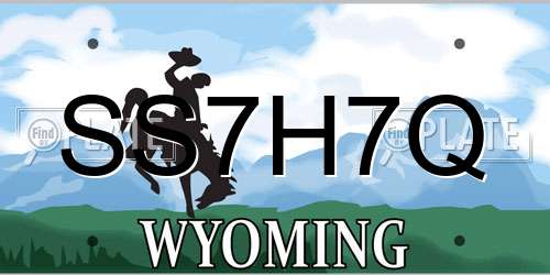 SS7H7Q Wyoming License Plate