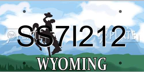 SS7I212 Wyoming License Plate