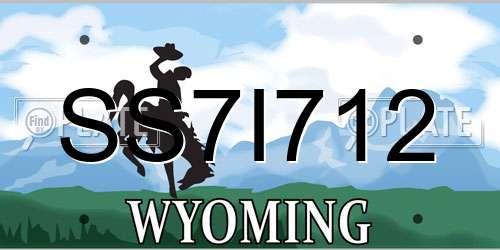 SS7I712 Wyoming License Plate