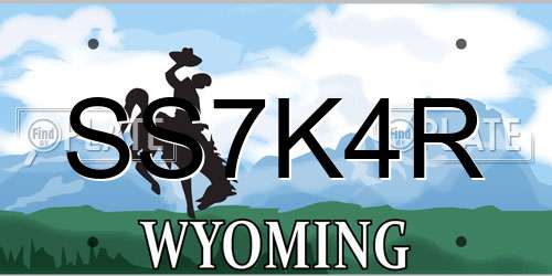 SS7K4R Wyoming License Plate