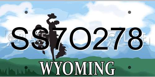 SS7O278 Wyoming License Plate