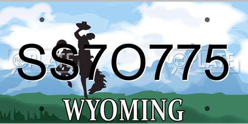 SS7O775 Wyoming License Plate