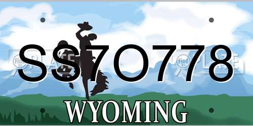 SS7O778 Wyoming License Plate