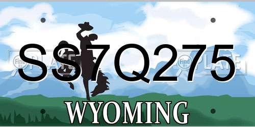 SS7Q275 Wyoming License Plate