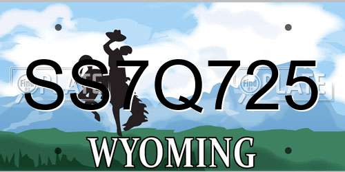 SS7Q725 Wyoming License Plate