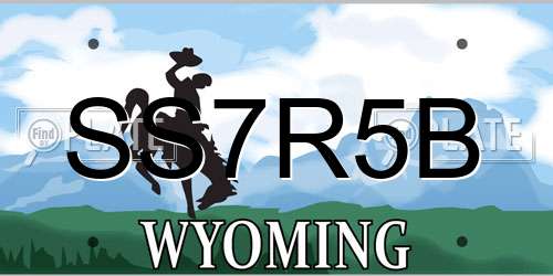 SS7R5B Wyoming License Plate