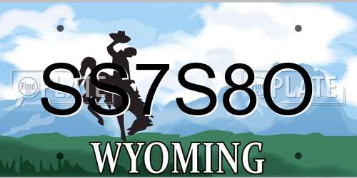 SS7S8O Wyoming License Plate