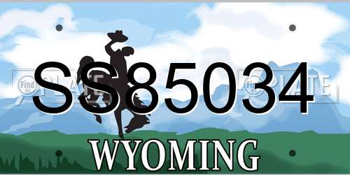 SS85034 Wyoming License Plate