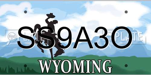 SS9A3O Wyoming License Plate