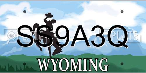 SS9A3Q Wyoming License Plate