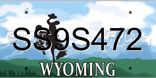 SS9S472 Wyoming License Plate