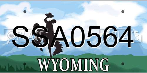 SSA0564 Wyoming License Plate