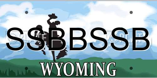 SSBBSSB Wyoming License Plate