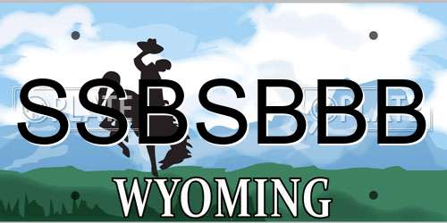 SSBSBBB Wyoming License Plate