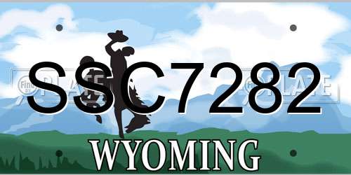 SSC7282 Wyoming License Plate