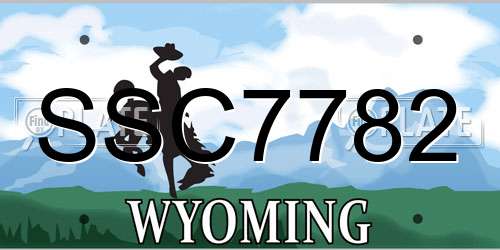 SSC7782 Wyoming License Plate