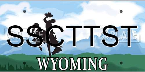 SSCTTST Wyoming License Plate