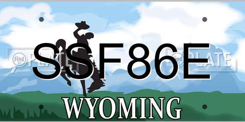 SSF86E Wyoming License Plate