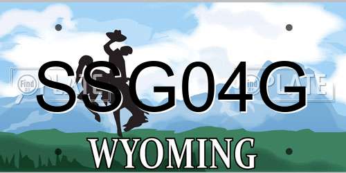 SSG04G Wyoming License Plate