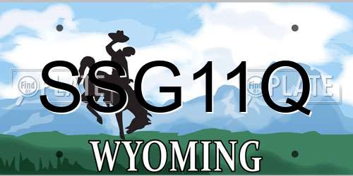 SSG11Q Wyoming License Plate