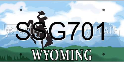 SSG701 Wyoming License Plate