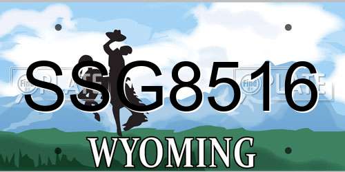 SSG8516 Wyoming License Plate