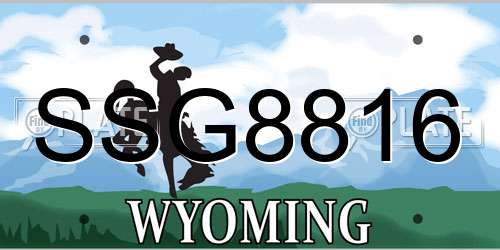 SSG8816 Wyoming License Plate