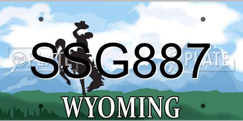 SSG887 Wyoming License Plate