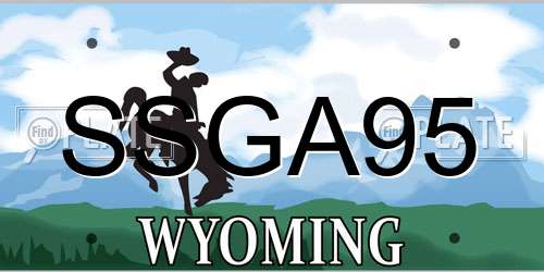 SSGA95 Wyoming License Plate
