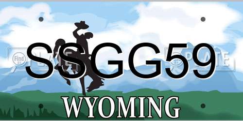 SSGG59 Wyoming License Plate
