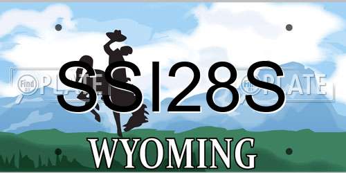 SSI28S Wyoming License Plate