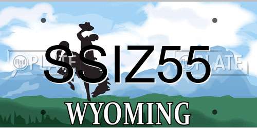 SSIZ55 Wyoming License Plate