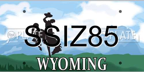 SSIZ85 Wyoming License Plate