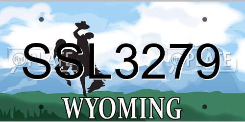 SSL3279 Wyoming License Plate