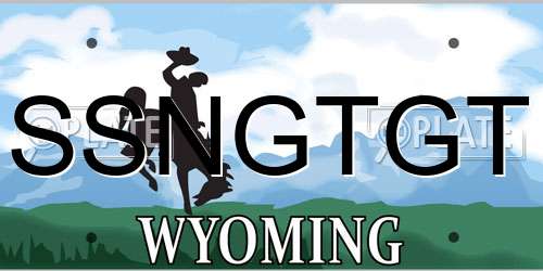 SSNGTGT Wyoming License Plate