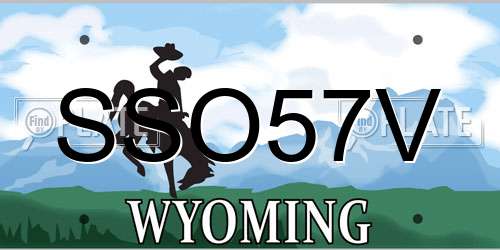 SSO57V Wyoming License Plate