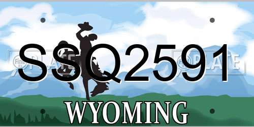 SSQ2591 Wyoming License Plate