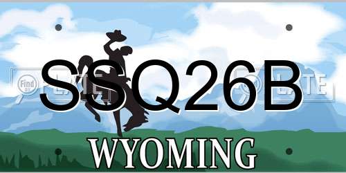 SSQ26B Wyoming License Plate