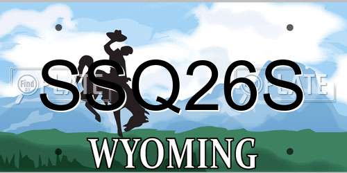 SSQ26S Wyoming License Plate