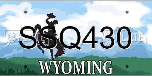 SSQ430 Wyoming License Plate